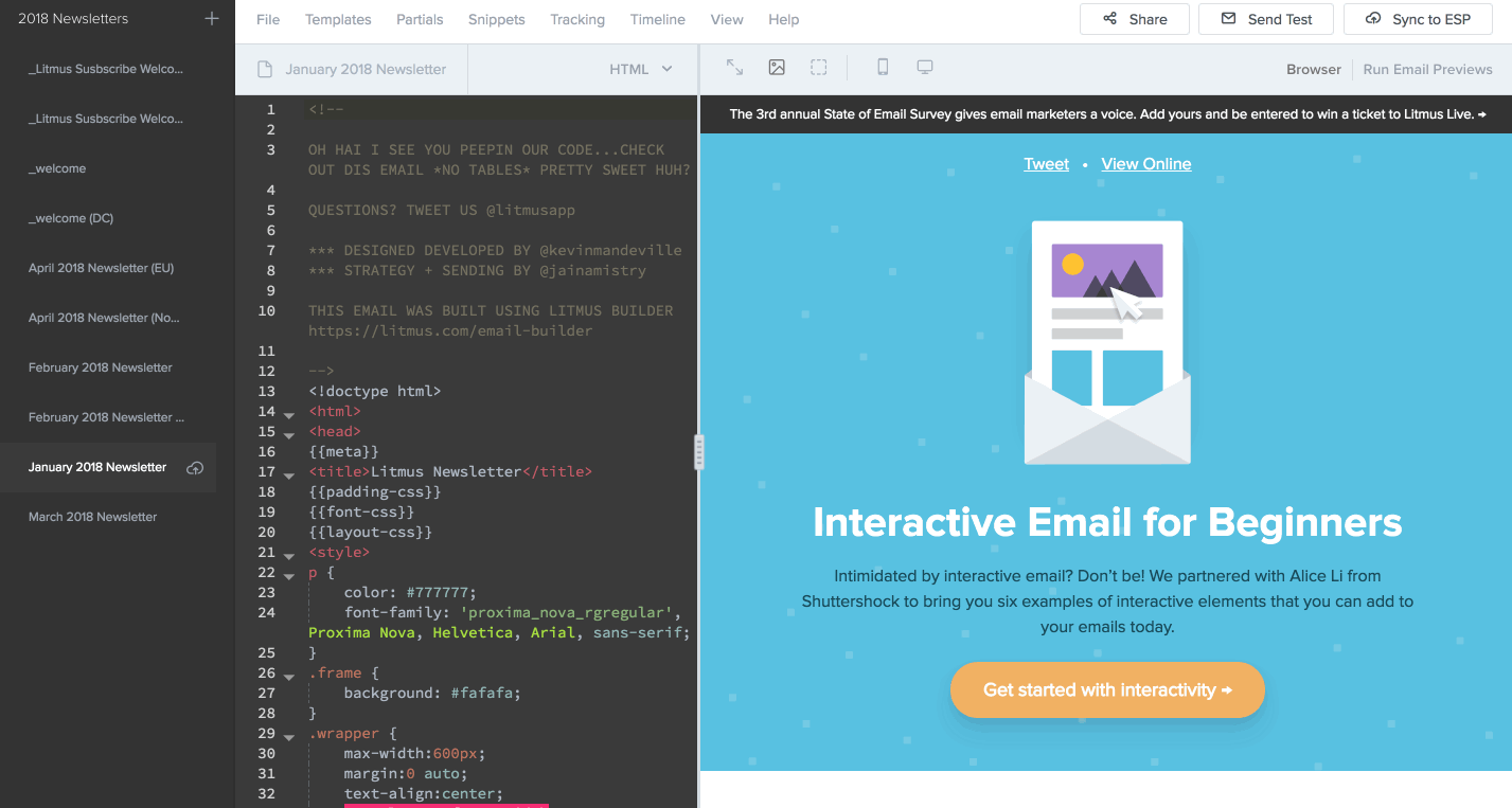 Litmus Builder - Timeline